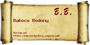 Babocs Bodony névjegykártya